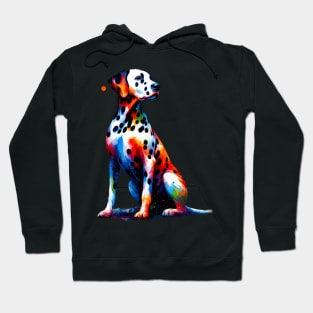 Dalmatian Expressed in Colorful Splash Art Form Hoodie